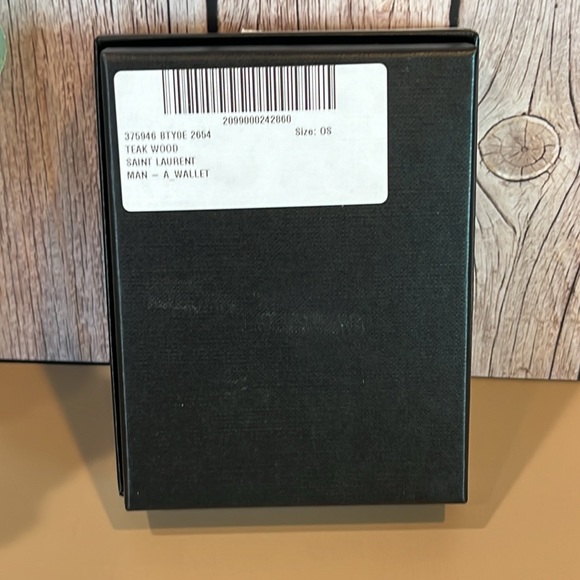 NEW SAINT LAURENT PARIS LEATHER GRAIN DE POUDRE TEAK COLOR CARD CASE HOLDER - Picture 9 of 11